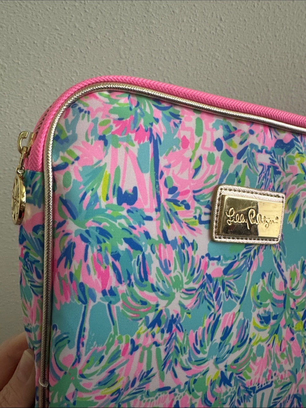 Lilly Pulitzer Pink, Aqua Print Tech Zip Around Case - Picture 7 of 8